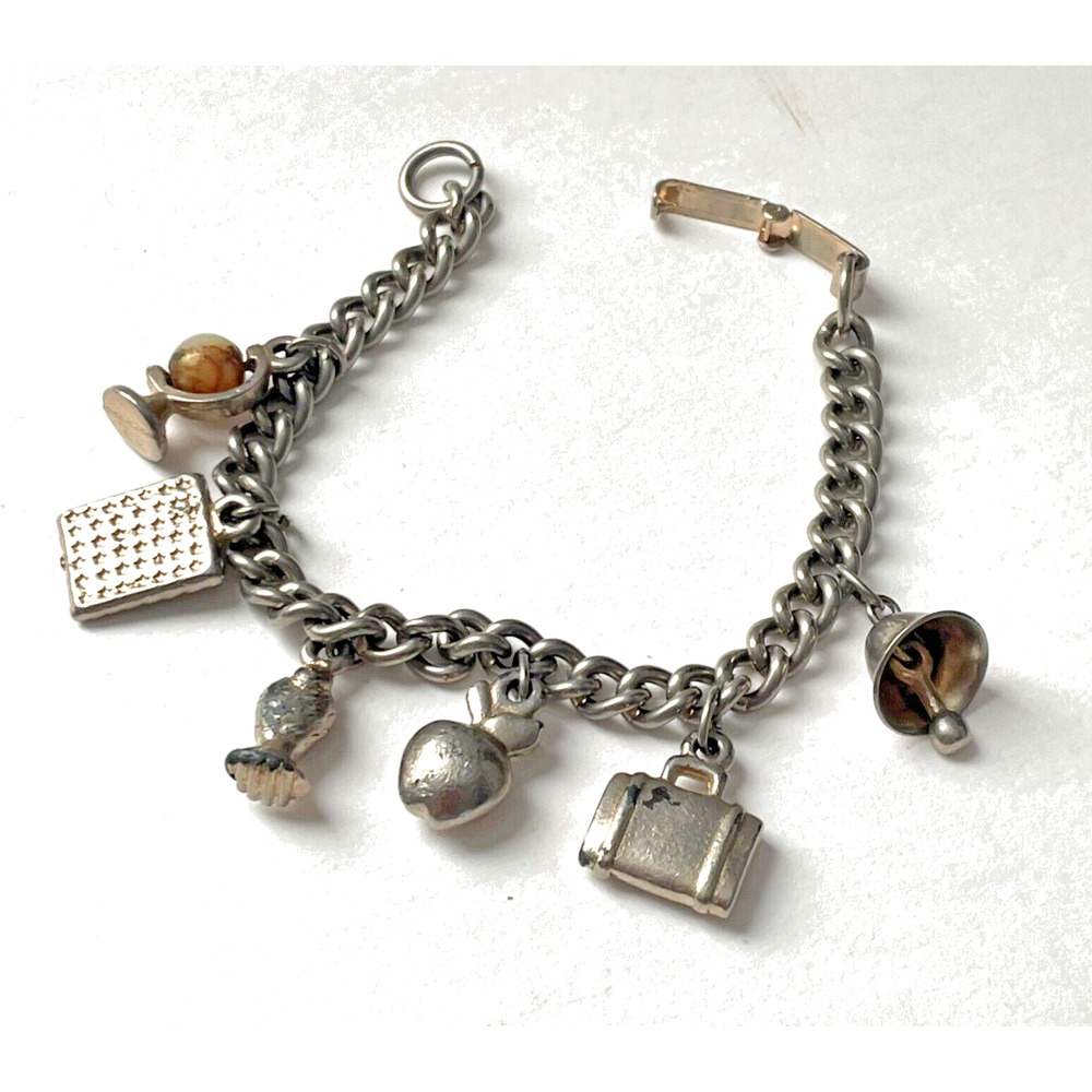 6" Teacher bangle bracelet featuring 6 individual items